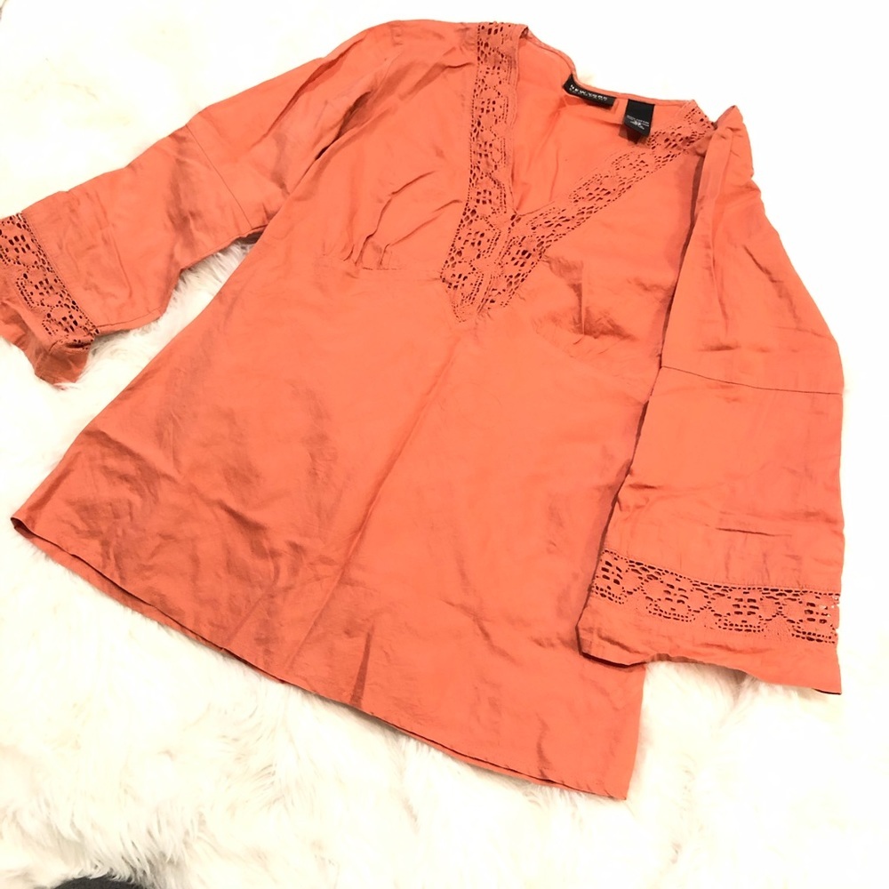 Orange v neck top